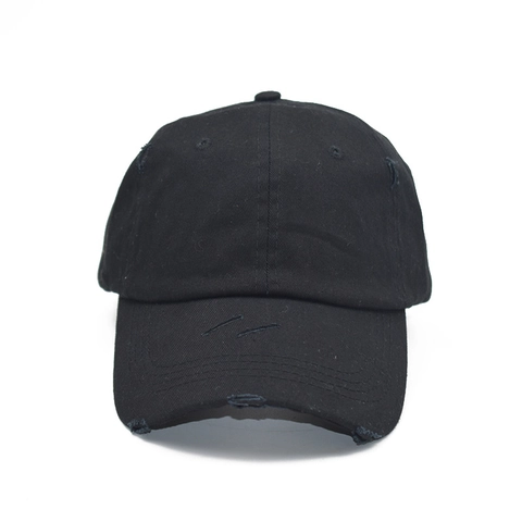 Distressed Ponytail Baseball Cap Damen Baumwolle Zerrissen Outdoor Sonnenhut Verstellbar Atmungsaktiv Streetwear