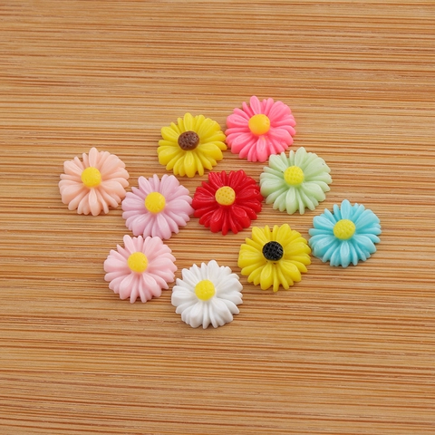 Resin Daisy Flower Flatback Cabochons Small Sunflower Charms For DIY Jewelry Making Hair Accessories Crafts Decor