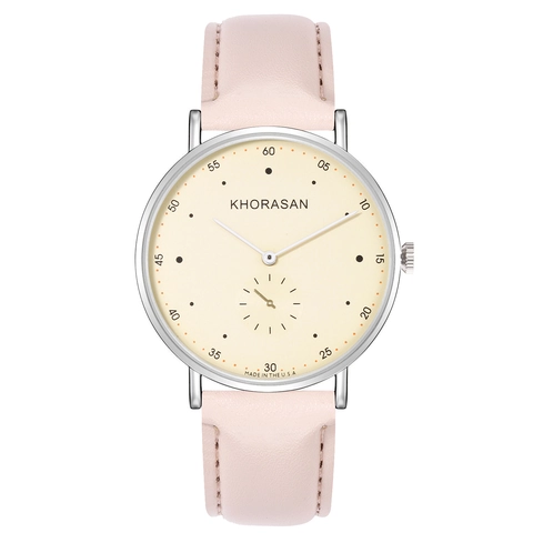 Women Minimalist Quartz Watch Round Dial Leather Strap Business Casual Fashion Wristwatch Small Seconds Subdial