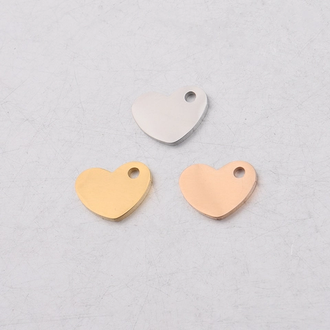 Colgantes En Forma De Corazón De Acero Inoxidable Pulido Espejo Charms Para Hacer Joyas De Bricolaje Pulsera Collar