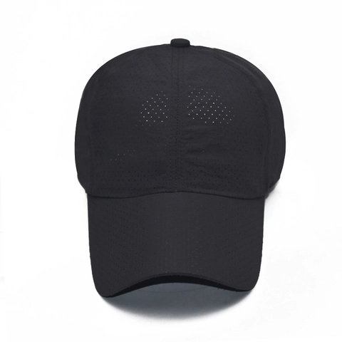 Quick-Dry Breathable Baseball Cap Laser Perforated Solid Color Adjustable Outdoor Sports Sun Hat For Men And Women