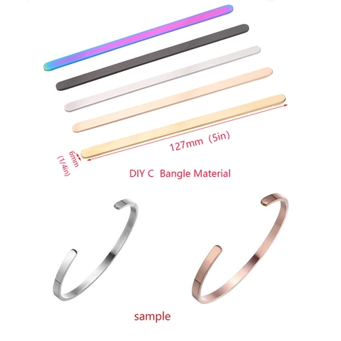 Brazalete De Acero Inoxidable 304 En Blanco Para Hacer Joyas De Bricolage Barras De Metal Pulido Espejo Geométrico Para Grabar