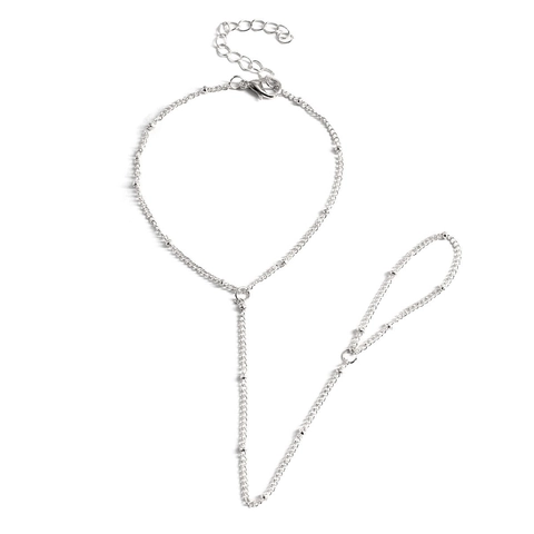 Slave Bracelet Finger Ring Hand Chain Alloy Bead Delicate Adjustable Fashion For Women