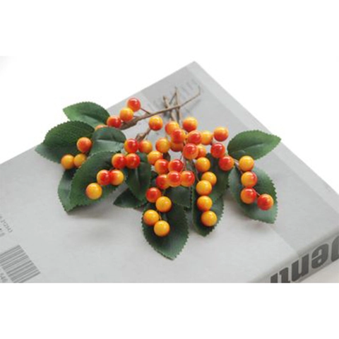 Künstliche Beeren Zweige Mit Grünen Blättern Kunststoff Mini Simulation Stechpalmenbeeren Für DIY Heimdekoration