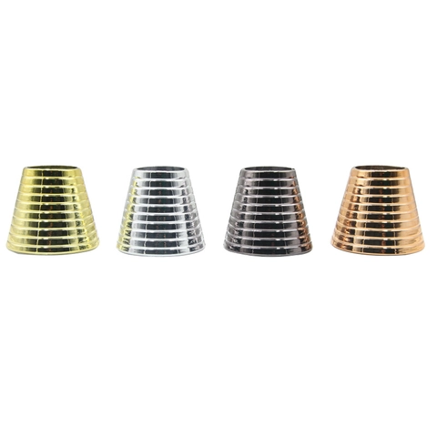 Conical Ponytail Holder Hair Clip Ribbed Texture Metallic Electroplated Plastic Expandable Hair Accessory For Women