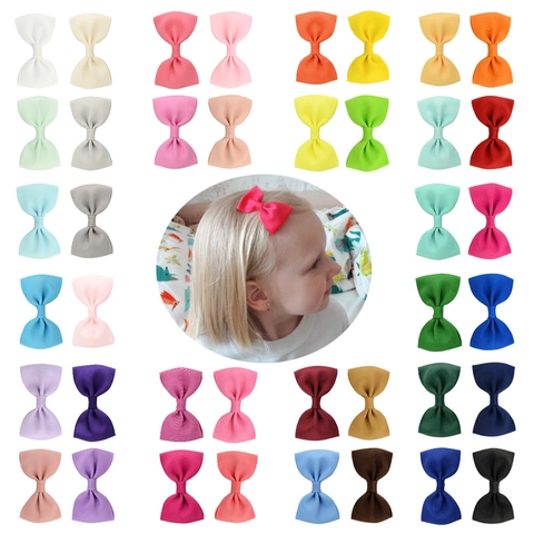 Hair Bows Grosgrain Ribbon Alligator Clips Solid Color Handmade Boutique Accessories For Baby Girls Kids Toddlers