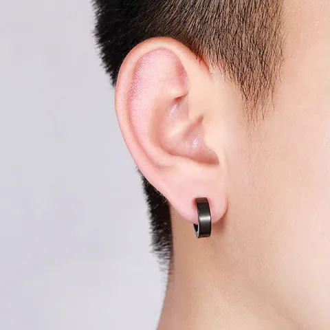 Minimalist Stainless Steel Hoop Earrings Polished Punk Style Jewelry For Men Women Hypoallergenic Multicolor Finish