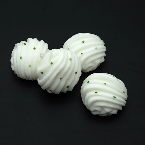 Μπρελόκ Squishy Προσομοίωσης Ψωμιού Ατμού Αργής Επαναφοράς PU Παιχνίδι Καταπολέμησης Του Στρες Σπειροειδές Μοτίβο Λευκό Πράσινο