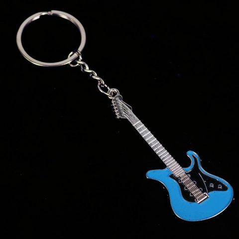 Llavero de Aleación de Zinc con Forma de Guitarra Creativa Colgante Moda Instrumento Musical Diseño para Hombres Mujeres Regalo