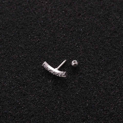 Zircon Cartilage Stud Earrings With Stainless Steel Earring Post Geometric Screw Back Piercing Jewelry For Women