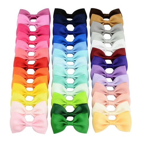 Hair Bows Grosgrain Ribbon Alligator Clips Solid Color Handmade Boutique Accessories For Baby Girls Kids Toddlers