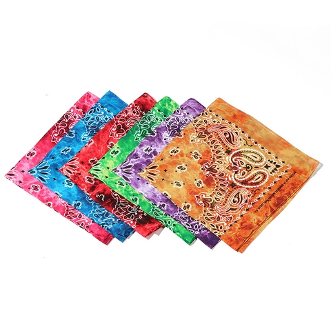 Paisley Bandana Puur Katoen Tie Dye Vierkante Sjaal Voor Hip Hop Street Dance Outdoor Fietsen Unisex Hoofddeksel