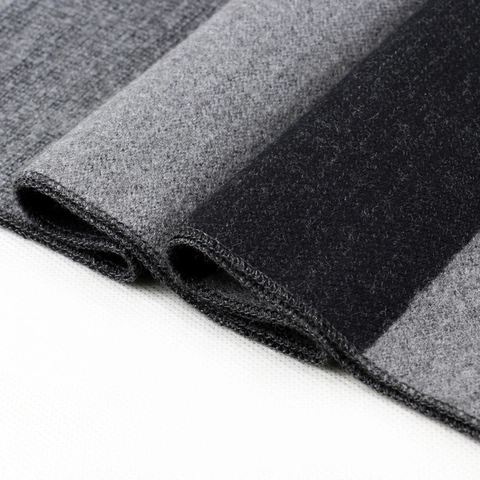 Klassischer Herren Winterschal Verdickter Gebürsteter Gestreifter Nackenwärmer Mit Quasten Viskose Polyester Mischung Business