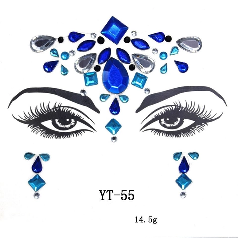 Resin Rhinestone Face Gems Crystal Face Stickers Festival Party Makeup Body Jewel Temporary Tattoo Glitter Face Jewelry