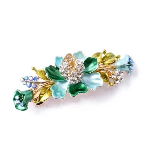 Molletta Per Capelli Retrò Fiore Farfalla Lega Smalto Strass Elegante Fermaglio A Molla Gioiello Donna