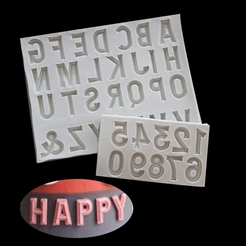 Stampo In Silicone Lettere Numeri Per Fondante Cioccolato Decorazione Torte Fai Da Te Strumento Da Forno Flessibile