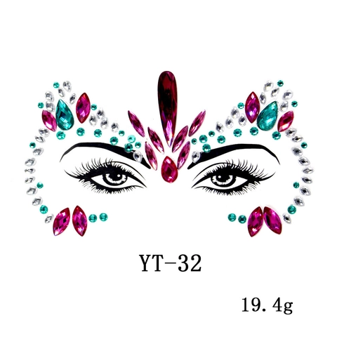 EDM Festival Face Gems Rhinestones Face Crystals Body Jewels Glitter Sticker For Party Makeup Music Festival Decal