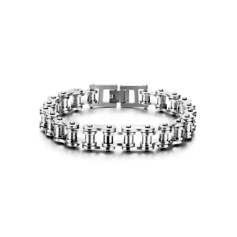 Pulsera Hombre Acero Inoxidable Cadena Bicicleta Moto Estilo Industrial Punk Hip Hop Joyería