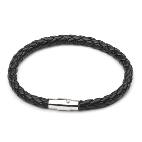 Braided Leather Bracelet With Magnetic Copper Clasp Minimalist Fashion Hand Jewelry For Men And Women