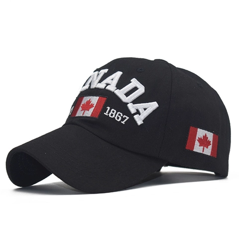 Casquette De Baseball En Coton Canada Broderie Lettre Patch Drapeau 1867 Ajustable Chapeau Sportif