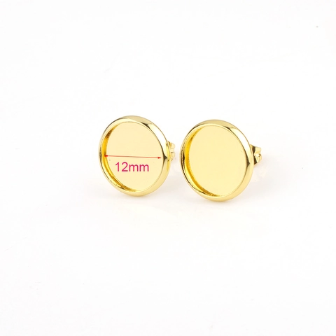 Clous d'Oreilles En Acier Inoxydable Plaqué Or Base Plate Ronde Pour La Fabrication De Bijoux DIY Accessoires