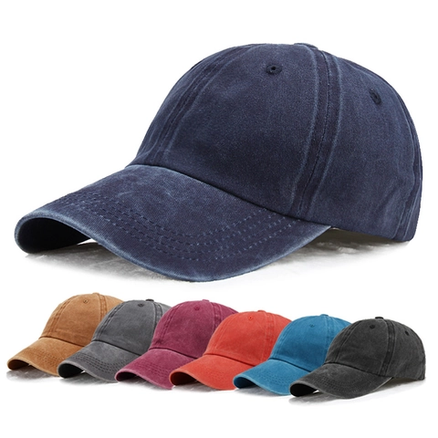 Gorra De Béisbol De Algodón Lavado Vintage Desgastada Color Sólido Ajustable Retro Denim Sombrero De Sol Unisex