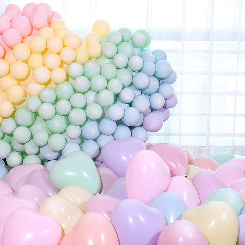 Heart Shaped Latex Balloons Macaron Matte Color For Wedding Birthday Party Decoration Romantic Anniversary Scene Layout