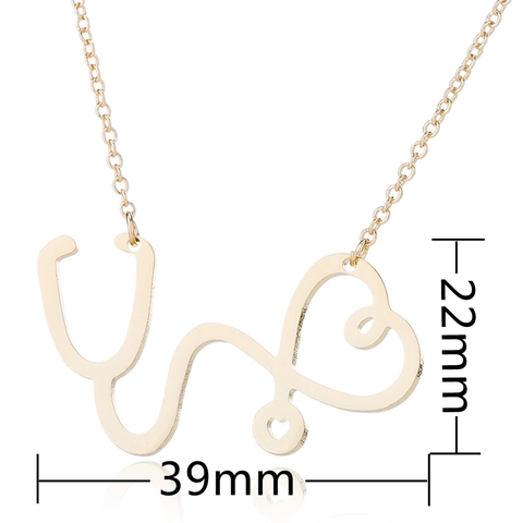 Stethoscoop Hart Hanger Ketting Roestvrij Staal Medisch Student Afstudeercadeau Sieraden Voor Arts Verpleegkundige