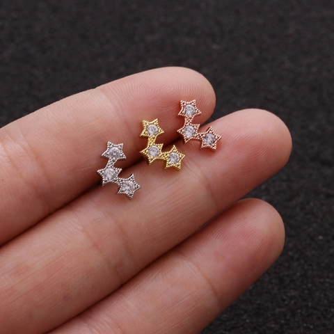 Eleganti Orecchini A Lobo In Acciaio Inossidabile Con Chiusura A Sfera Zircone Farfalla Cuore Croce Per Donna