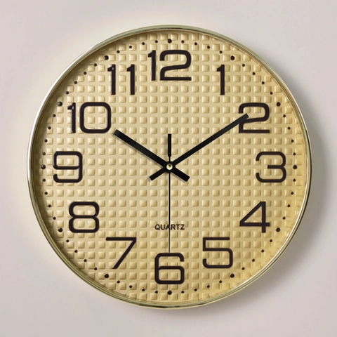 Modern Round Wall Clock Silent Quartz Movement 3D Large Numbers Plastic Frame Minimalist For Living Room Office