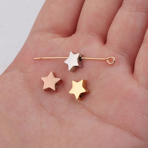 Cuentas De Estrella De Cinco Puntas Acero Inoxidable 304 Pulido Espejo DIY Fabricación De Joyas Colgantes De Metal