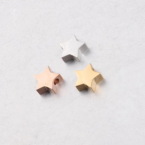 Cuentas De Estrella De Cinco Puntas Acero Inoxidable 304 Pulido Espejo DIY Fabricación De Joyas Colgantes De Metal
