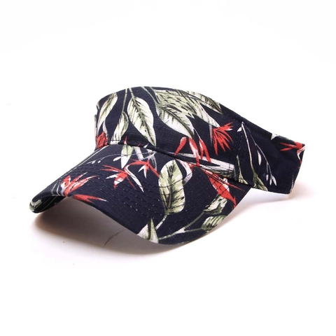 Zonneklep Dames Bloemenprint Katoen Polyester UV Bescherming Buitensport Zomer Lege Top Strand Cap Verstelbaar