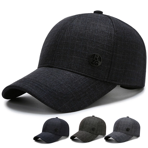 Herren Baseballkappe Polyester Karomuster Verstellbar Outdoor Sonnenhut Klassische Retro Gitter Stil Unisex