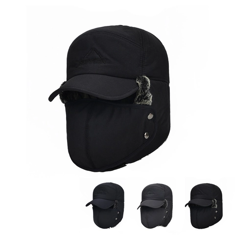 Cappello Da Cacciatore Invernale Da Uomo Cappello Termico Con Paraorecchie Antivento Con Maschera Facciale Rimovibile Fodera In Ecopelliccia