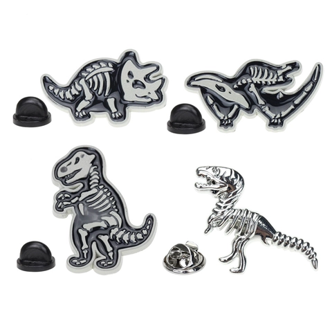 Spilla In Smalto Scheletro Di Dinosauro Lega Di Zinco Spilla Fossile Gioielli Gotici Per Zaino Vestiti Arredamento