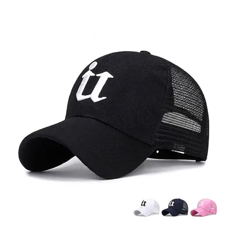 Cappello Trucker Rete Baseball Ricamo Lettera Traspirante Protezione Solare Estate Outdoor Casual Regolabile Uomo Donna