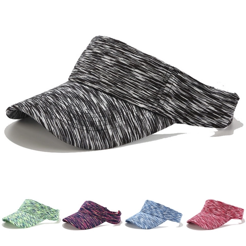 Visera De Sol De Punto Space Dye Para Mujer Gorra De Béisbol Sin Techo Ajustable Para Correr Tenis Golf