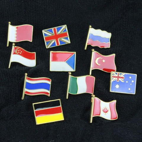 Nationale Vlag Reversspeld Badge Zinklegering Emaille Metaal Landenvlaggen Souvenir Patriottische Sieraden Accessoires