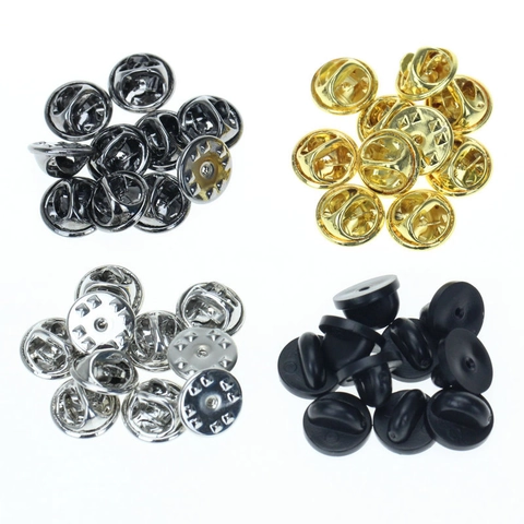 Cierres De Mariposa Repuesto Metal Aleación Caucho Para Broches Insignias Etiquetas De Nombre Joyería DIY Accesorios