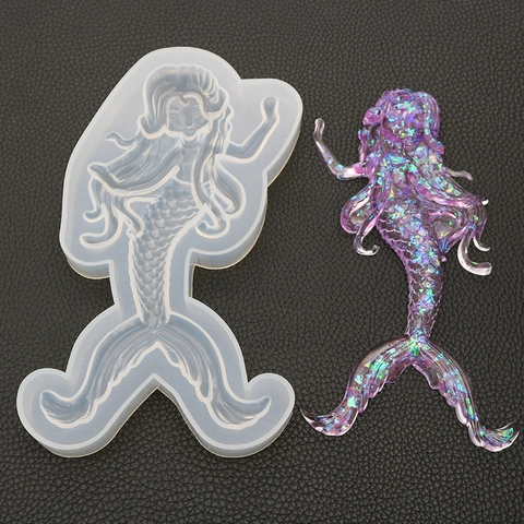 Mermaid Silikonform Für Harz Epoxy DIY Handgemachte Tortendekoration Fondant Schokolade Gips Spiegeloberfläche Wiederverwendbar