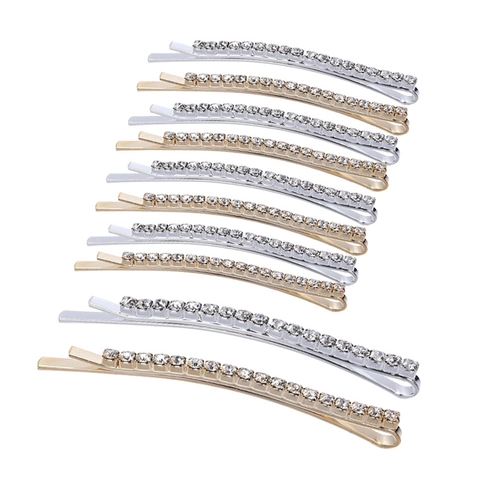 Strass Haarspeldjes Glanzende Kristallen Schuifspeldjes Zinklegering Elegante Minimalistische Haarstyling Accessoires Dames