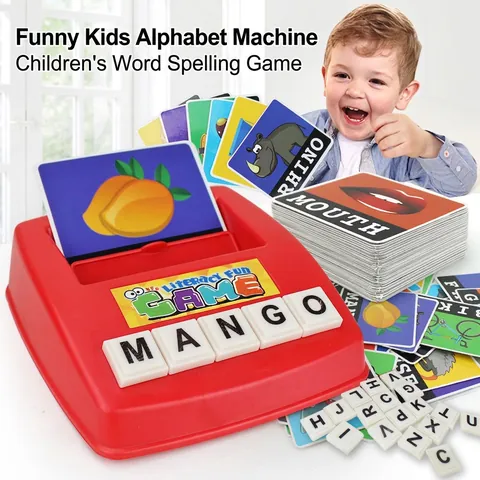 Gioco Di Abbinamento Lettere Giocattolo Per L'apprendimento Dell'ortografia Macchina Per Carte Educative Per Bambini Inglese Matematica