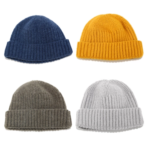 Docker Hat Beanie Knitted Ribbed Brimless Rolled Cuff Retro Hip Hop Skull Cap Men Women Winter Warm Outdoor Accessory