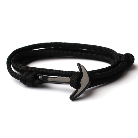 Bracelet Charme Ancre Nautique Multi Enveloppement Corde Nylon Tissée Main Bijoux Mode Pour Hommes Et Femmes