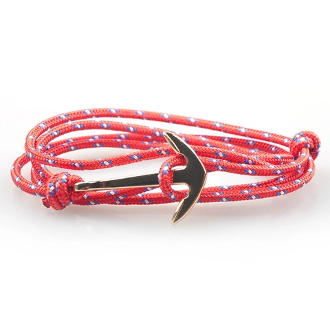 Nautical Anchor Bracelet Multi-layer Braided Rope Alloy Charm Hook Buckle Viking Style Fashion Jewelry For Men Women