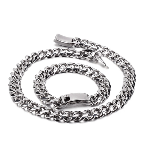 Cuban Link Kette Armband Für Herren Hip Hop Edelstahl Punk Klobig Streetwear Schmuck Kühnes Accessoire