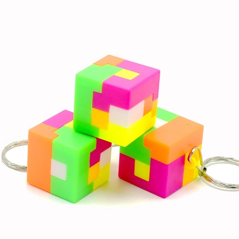 Bunter Puzzle Ball Würfel Schlüsselanhänger Intelligenz Gehirntraining Kunststoff Metall Montage Pädagogisches Spielzeug