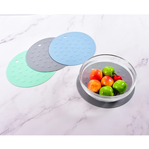 Tovaglietta Rotonda In Silicone Resistente Al Calore Sottobicchiere Antiscivolo Con Foro Per Appendere Tappetino Da Cucina
