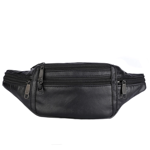 Marsupio Da Uomo In Pelle PU Tasche Multiple Borsa Da Petto Impermeabile Business Casual Sport All Aperto Ciclismo Nero
